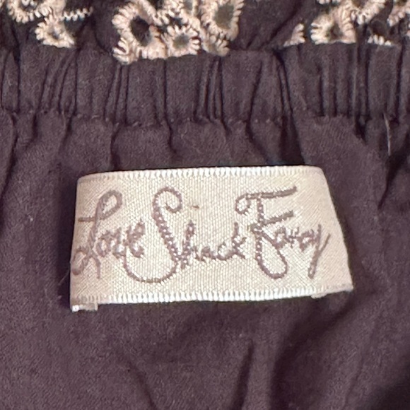 LoveShackFancy Miranda Off-Shoulder Black & Cream Eyelet Mini Dress size M - Picture 7 of 7